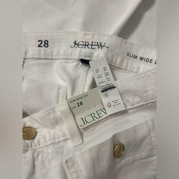J. Crew Sailor Slim Wide Leg Jean in White - Picture 13 of 13